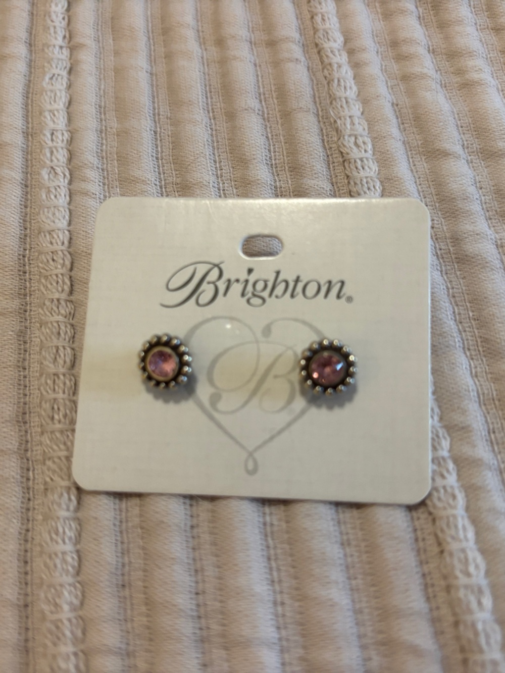 Brighton Rose Pink Crystal Halo Stud Earrings